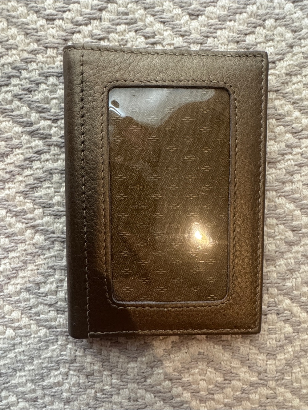 Barneys New York Gold Metallic Leather Bi-Fold Wallet / ID Case